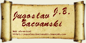 Jugoslav Bačvanski vizit kartica